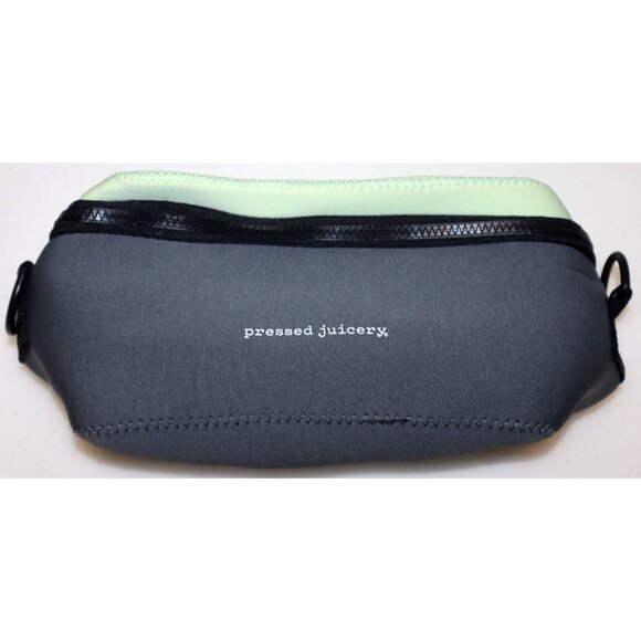 Pressed Juicery Neoprene Lunch Bag Green Black Cooler Crossbody Insulated - Picture 2 of 7